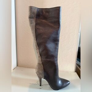 Elegant Two-Tone Knee-High Women's Boots
